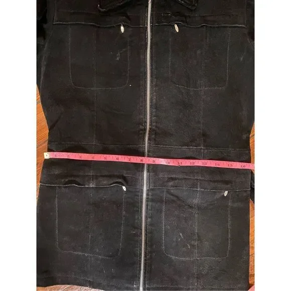 Helium London Black 100% Leather Jacket Collared Belted Full-Zip Coat, Sz Medium - Picture 11 of 13